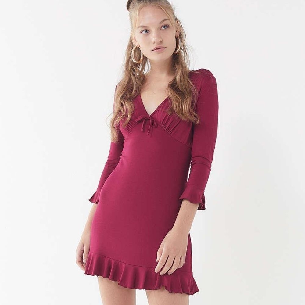 Urban Outfitters Grace Ruffle Mini Dress - Picture 1 of 3